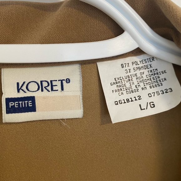 Koret Petite Toffee Camel Blazer Fall Beaded Embroidery Light Jacket Size Large - Picture 7 of 13